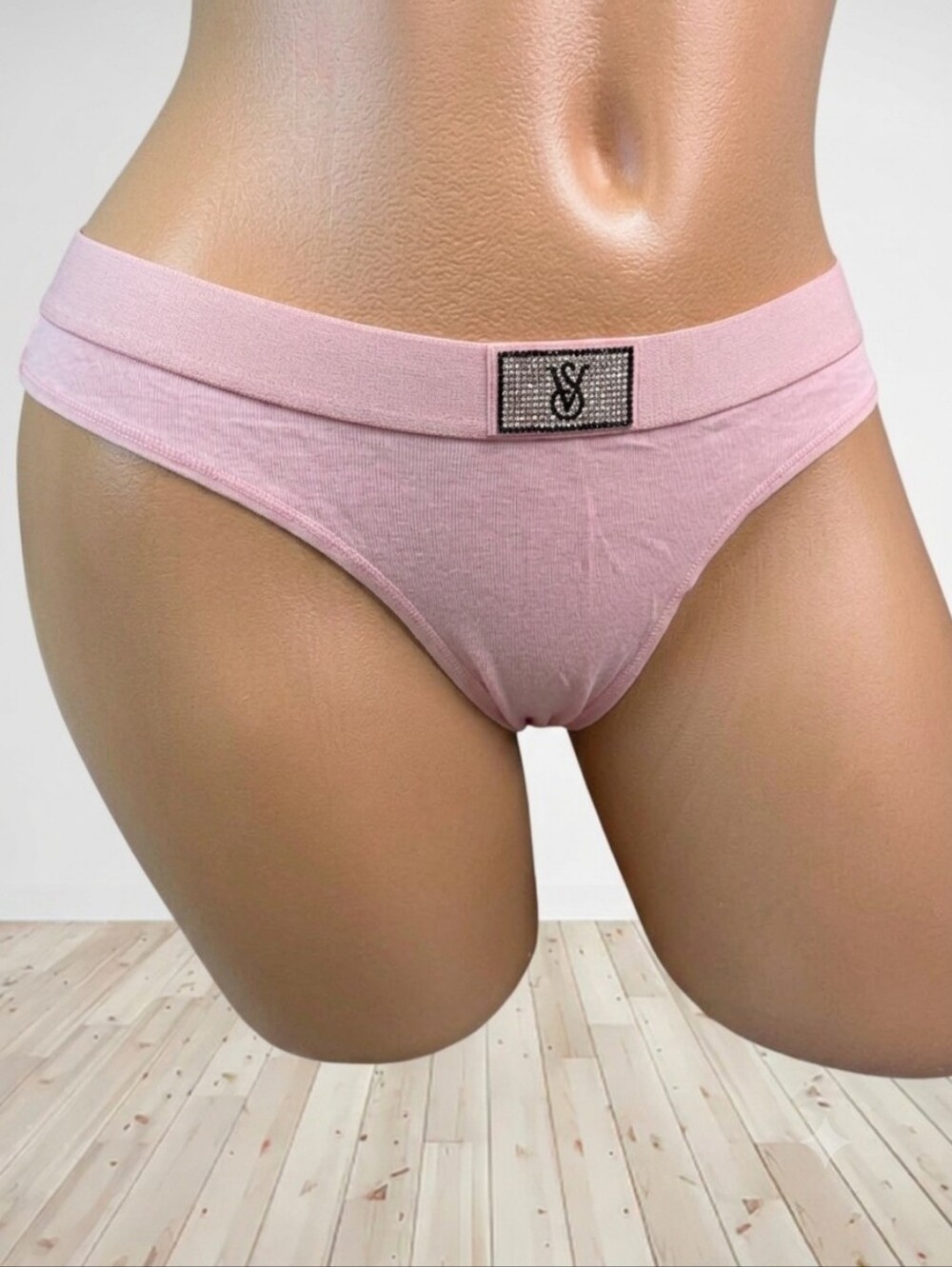 Victoria's Secret Logo Cotton Thong Panties L NWT